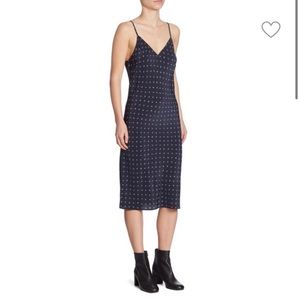 VINCE Silk Refined Dot Slip Dress Size Medium